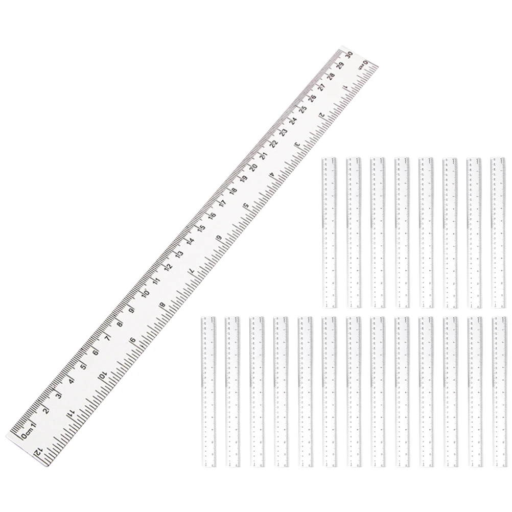 

50pcs 30cm 2 8cm Wide Transparent Ruler Precise Measuring Tool Drafting Drawing Student Stationery Office Supply