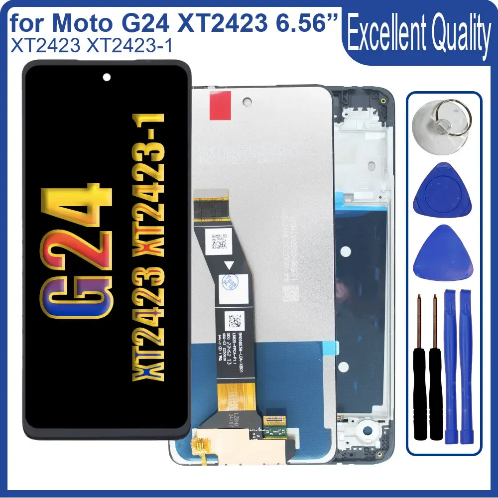 

New LCD for Motorola Moto G24 2024 XT2423 LCD Display Touch Screen Digitizer Assembly Replacement for Moto G24 LCD With Frame