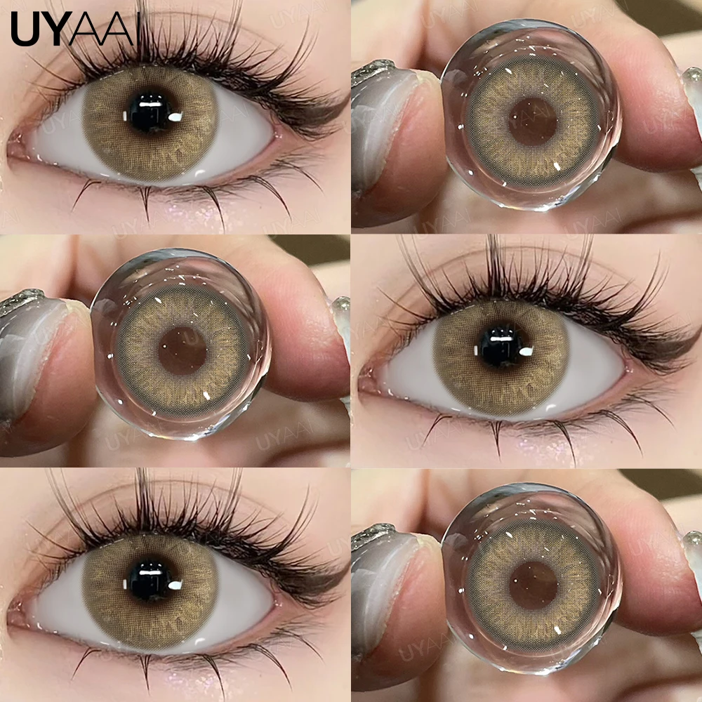 UYAAI 1 Paar farbige Kontaktlinsen für Augen, natürliche Modelinsen, graue Schönheit, Schüler, blaue Augenlinsen, Kosmetik, weiche Linsen – Detail 5