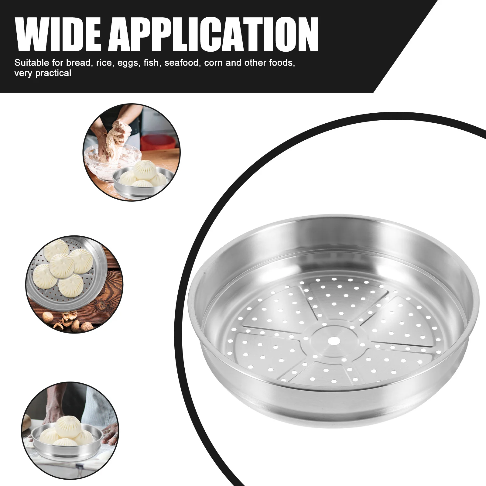 

Stainless Steel Steamer Basket Multi-Functional Kitchen Steaming Pot For Rice Eggs Fish Corn Reusable Home Cooking