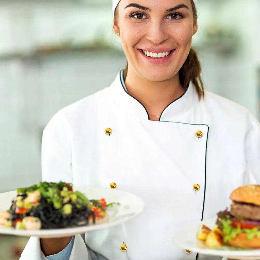 50 stuks ronde naaiknopen, plastic studs voor chef-kokpak, uniformvervangingsset, professionele keukenkleding, snelle reparatie