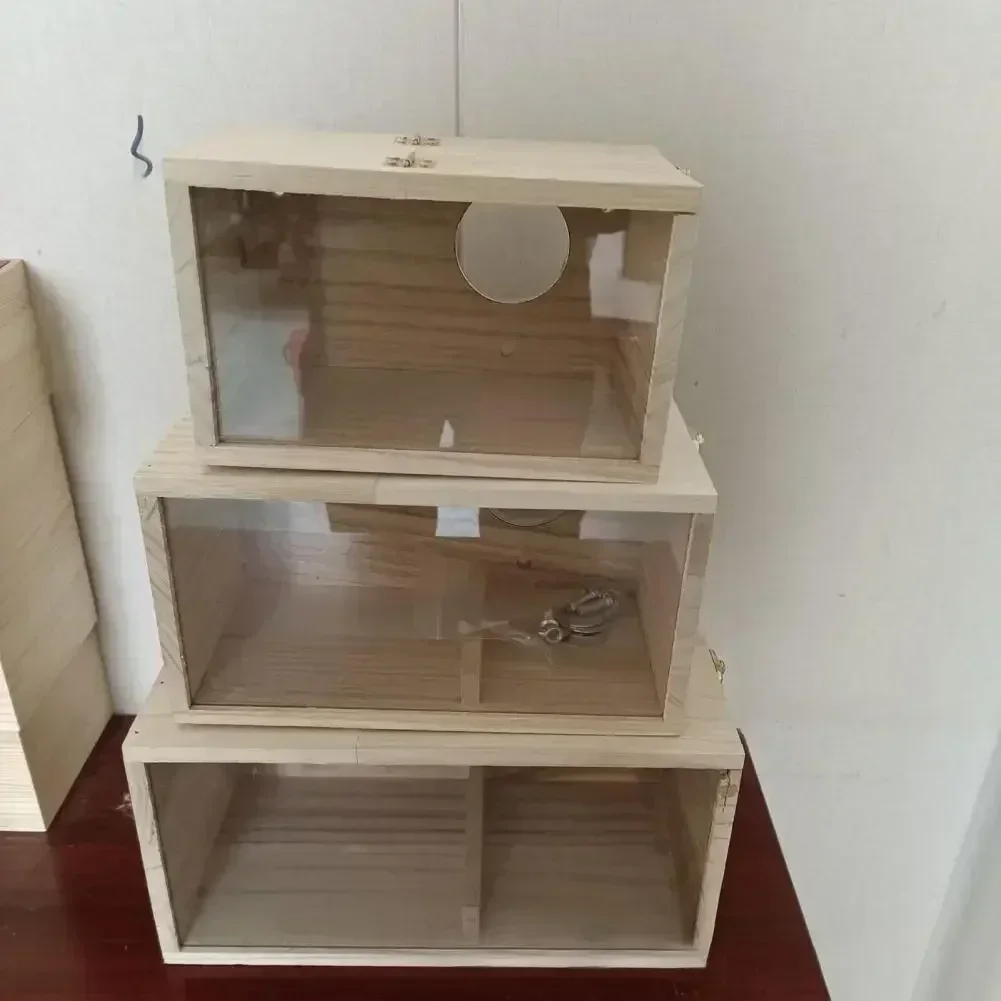 Transparentes Design, Sittich-Vogelhaus-Nest, leicht zu reinigen, kreatives Papageienhaus aus massivem Holz, glatte Kanten, Vogelzuchtbox – Detail 7