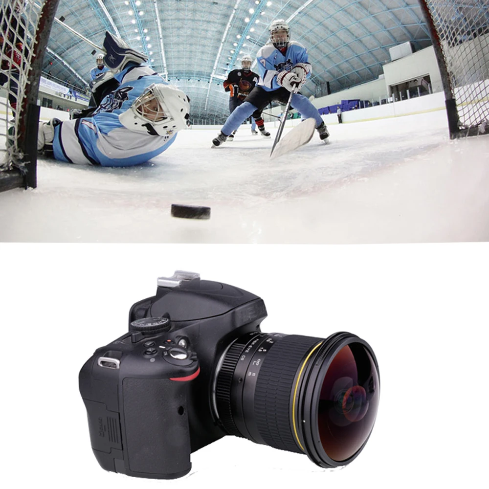 8mm F3.0 Ultra Wide Angle Fisheye Lens  Manual Lens for Nikon F Canon EOS  DSLR Half Frame Compatible