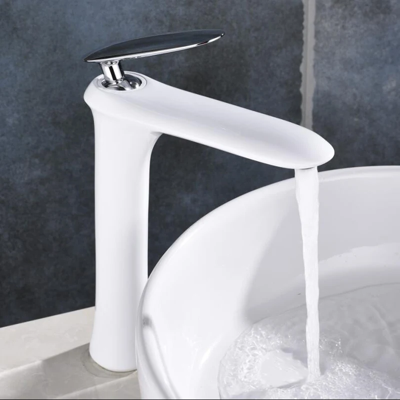 Tolm Bathroom Faucets Sink Faucets Bathroom Basin Faucets White Hybrid Faucets Bathroom Faucets