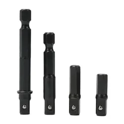 1/4pcs 1/4 Inch Drill Socket Adapter Chrome Vanadium Steel Extension Bit Socket Adapter Screwdriver Holder Power Tool 25-65mm