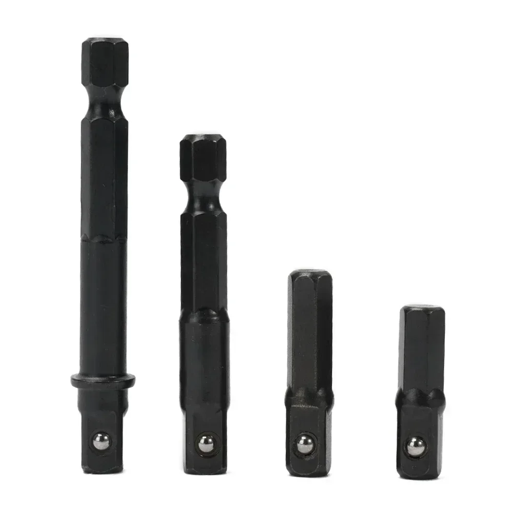 1/4pcs 1/4 Inch Drill Socket Adapter Chrome Vanadium Steel Extension Bit Socket Adapter Screwdriver Holder Power Tool 25-65mm