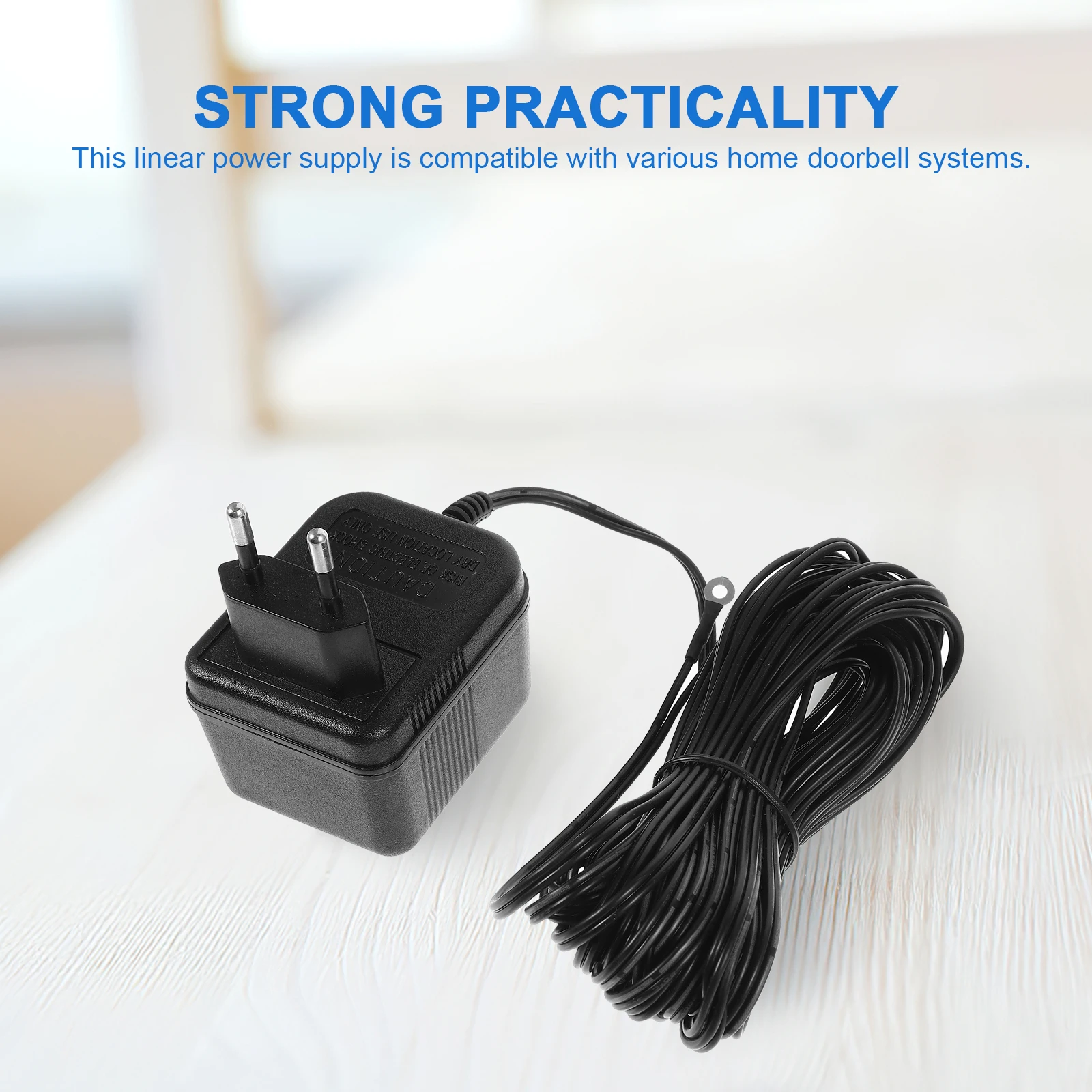 

Doorbell Power Adapter Stable Supply European Standard Long Cord Video Doorbell Transformer Plastic Adapter for Home Security
