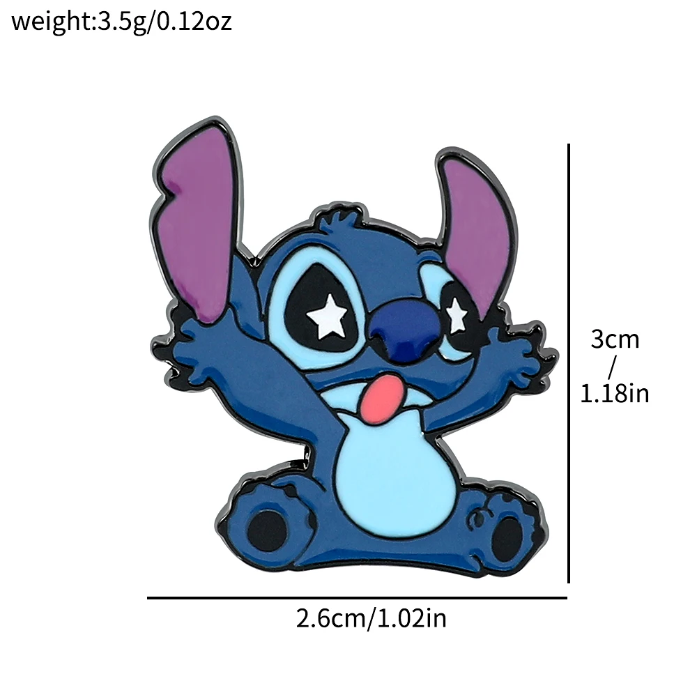 Disney Lilo & Stitch Enamel Pin Cute Cartoon Figure Stitch Metal Badge Brooch Jacket Jeans Lapel Pin Kawaii Jewelry Accessories