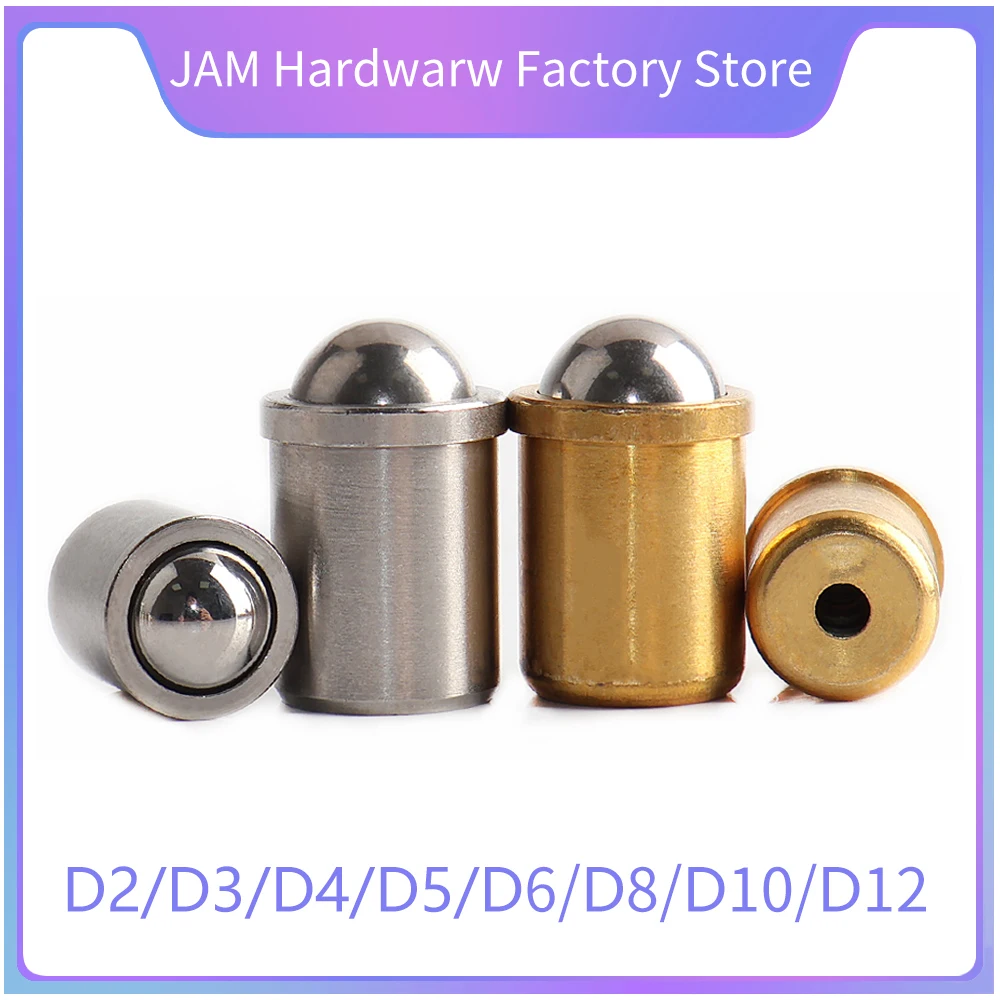 

Factory In Stock MJ410 Stainless Steel Brass Press In Ball Head Plunger Elastic Positioning Bead Smooth Surface Spring Plunger