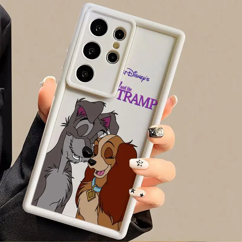 Lady And Tramp Disney Case For Samsung S23 S24 S22 Ultra S20 FE S21 Plus Angel Eye Ladder Shockproof Phone Cover Silicone Shell