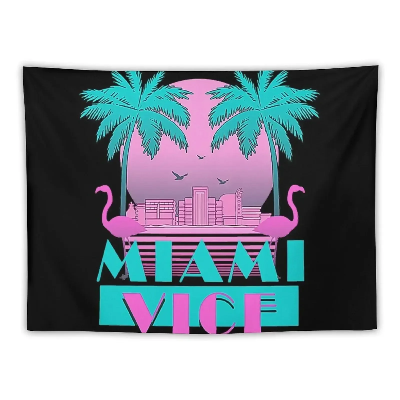 

Miami Vice - Retro 80s Design Tapestry Carpet Wall Japanese Room Decor Room Decor Decoration Room Tapestry