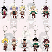 New Anime Attack of Tian Levi Ackerman Allen Yeager Keychain Pendant Role Playing Double Sided Acrylic Keychain KeyringJewelry