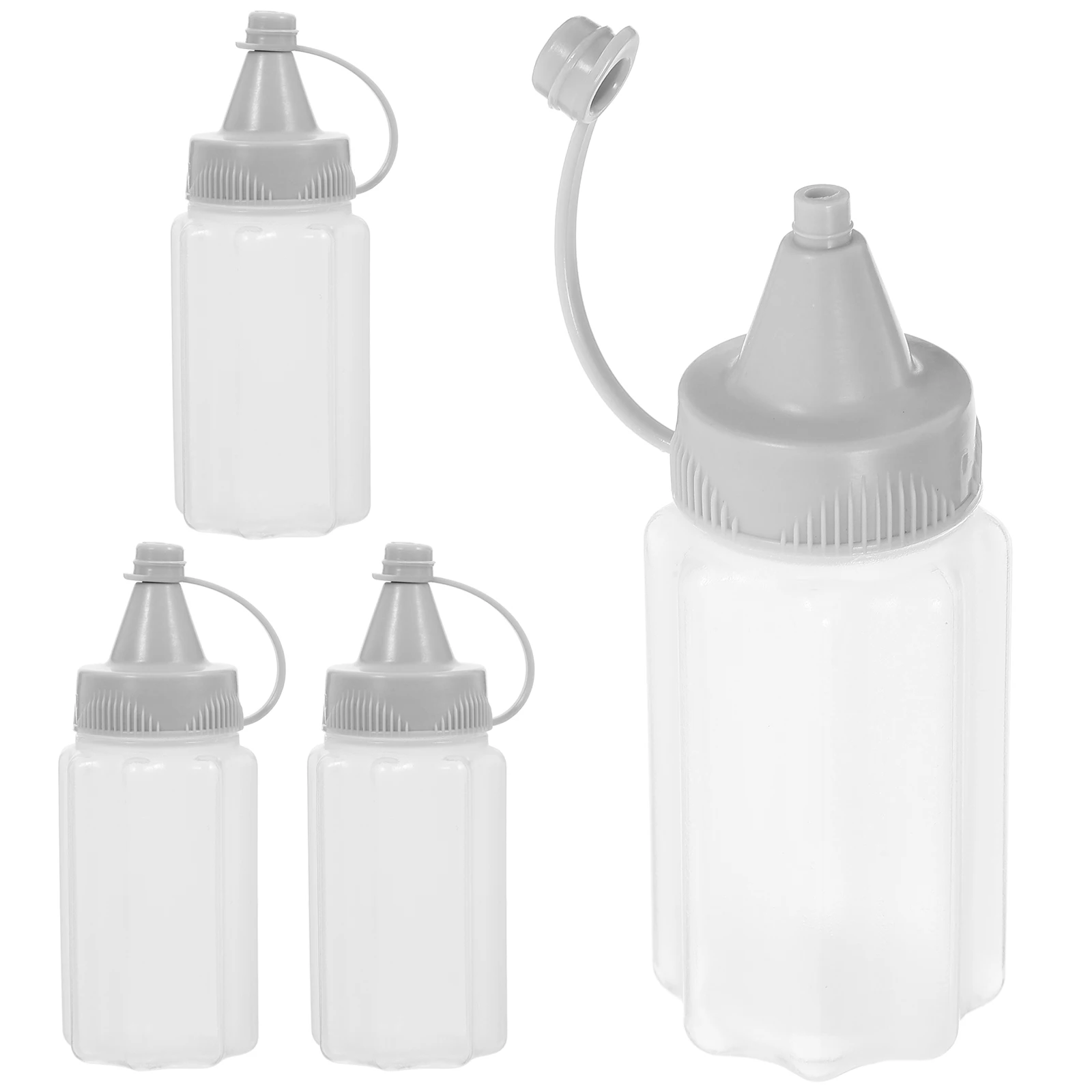 

4PCS Squeeze Bottles Mustard PP Condiment Containers Sauce Storage Salad Dressing Kitchen Gadgets Household Squeezable