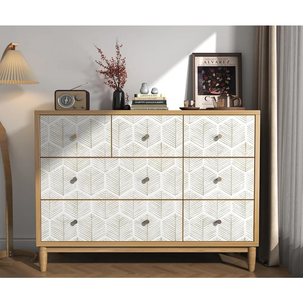 ورق جدران هندسي على طراز بوهو باللونين البيج والأبيض ذاتي اللصق قابل للتقشير واللصق 17.3 × 591 لتزيين الجدران