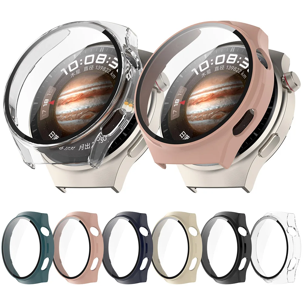 

PC Watch Case Shell Cover with Tempered Glass Watch Screen Protector Anti-Fall Anti-Scratch for Huawei Watch 4 Pro Smart Watch