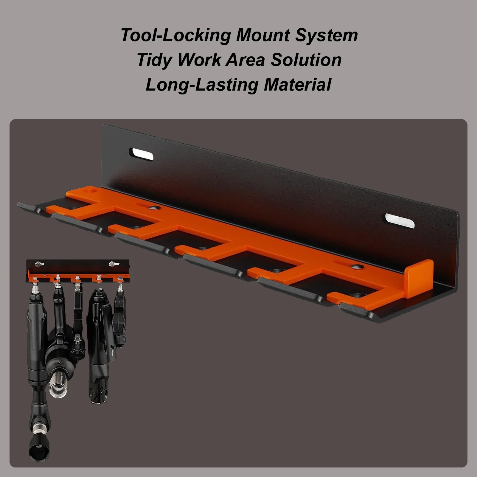 Air Tool Holder 5-Slot Wall-mounted Holder Pneumatic Tool Rack For Electric Gadgets Drill Screwdriver Grinder Garage Studio
