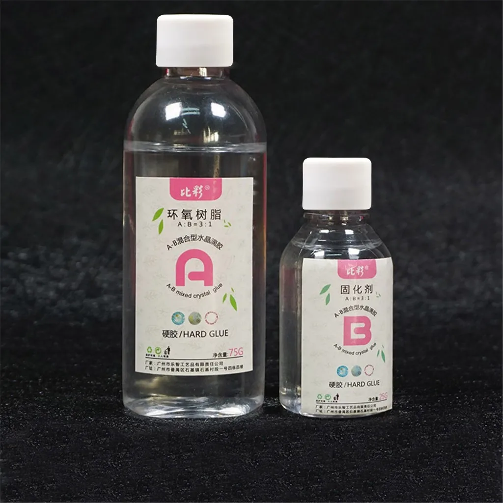 غير محدد شفافة الراتنج الايبوكسي عالية اللصق 3: 1 A & b كريستال الغراء صنع المجوهرات 100 مللي اكسسوارات أداة مختلط واضح #4