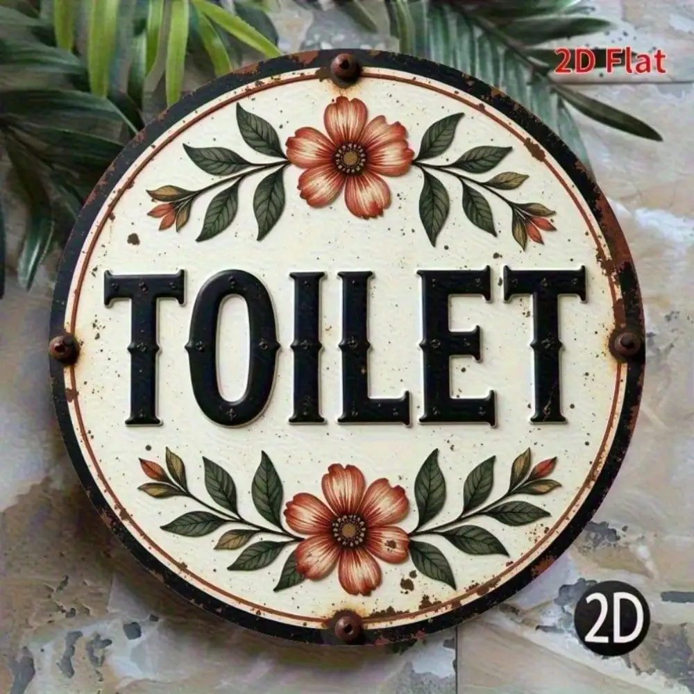 Retro Vintage Badezimmer-Schild Lustige Farmhaus-Wanddekoration Einfach zu Montieren