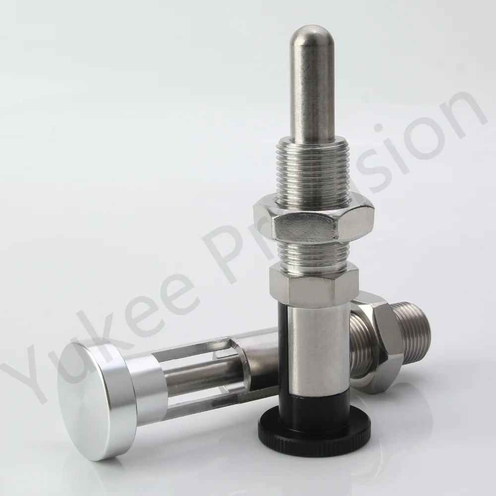 YK253 M20 High Quality Hand Retractable Locating Pin Aluminum Knob Nylon 6/Stainless Steel Pin Rest Position Indexing Plunger