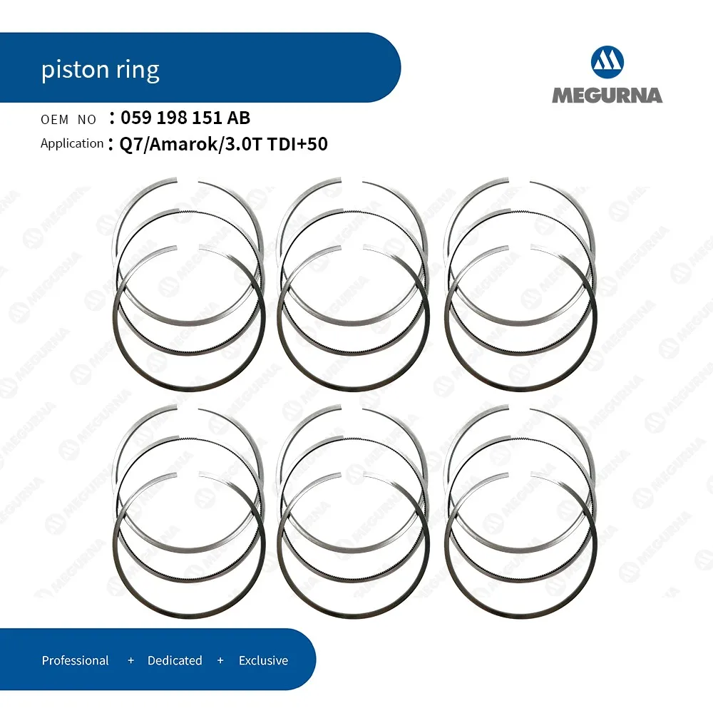 

Комплект поршневых колец STD, 6 шт., Φ83 мм, для дизельных двигателей VW Amarok, Audi A4, A5, A6, A7, A8, Q7, Q8 3.0TDI, артикулы 059198151AB, 059198151T, 059198151AC