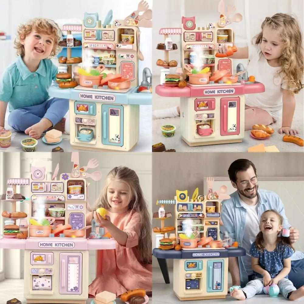 

New Mini Children Kitchen Toys Set Simulated Cook Food Kitchen Counter Play Set DIY Tableware Pretend Play Role Toys Boys Girls
