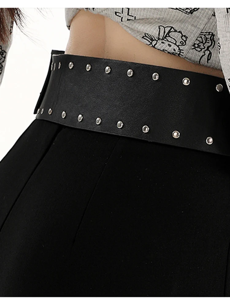 High Waisted Hot Girl Elastic Black Sexy Hot Short Pants For Woman Autumn Winter Streetwear Slim Boot Shorts‌‌ With Belt