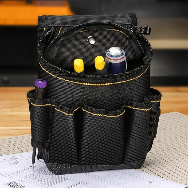 Canvas electrician fanny pack, kit, portable small storage, repair and wear-resistant, multi-functional installation bag