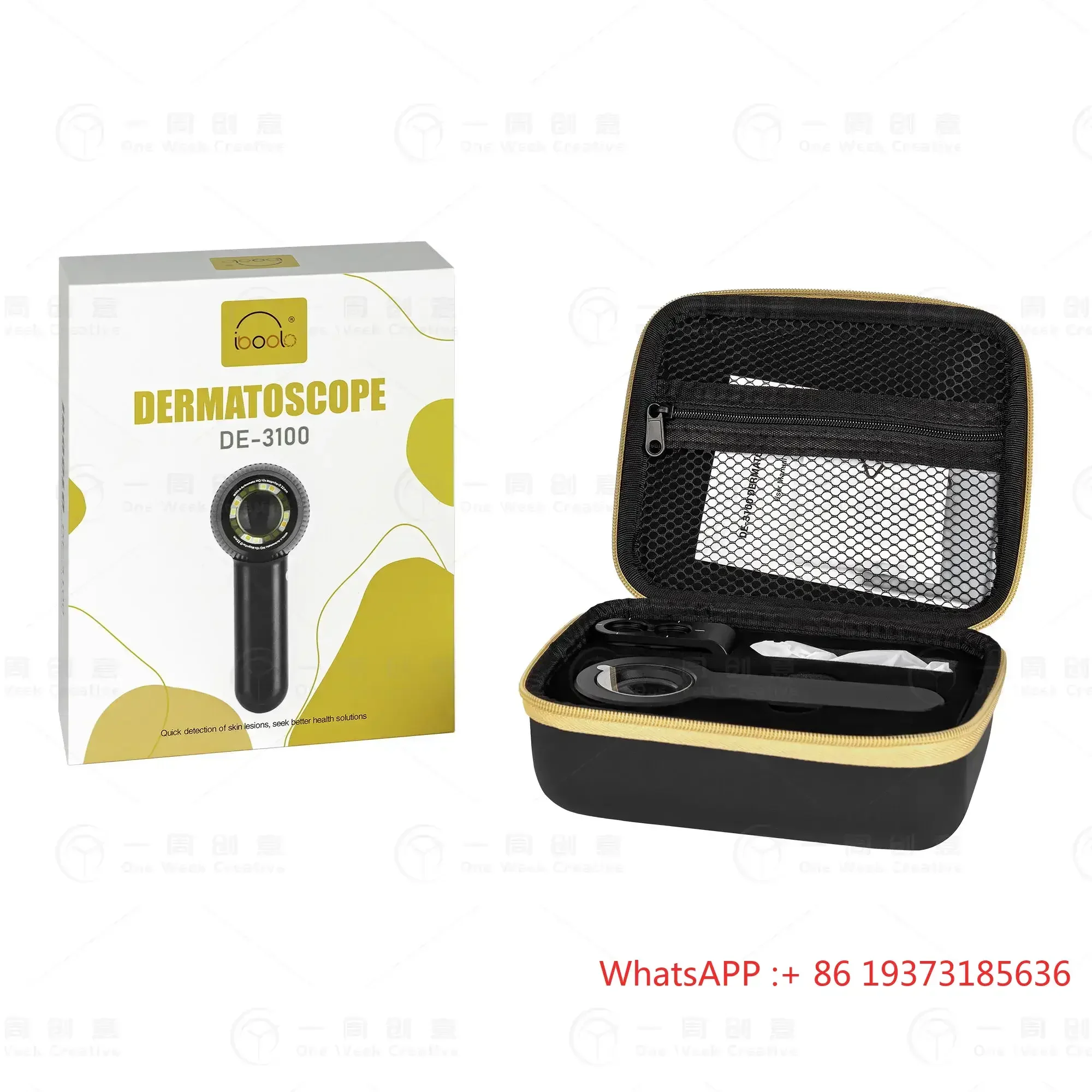 IBOOLO DE-3100 examine moles dermoscopic lens with double light  dermoscope the best dermatoscope with mobile phone in the world