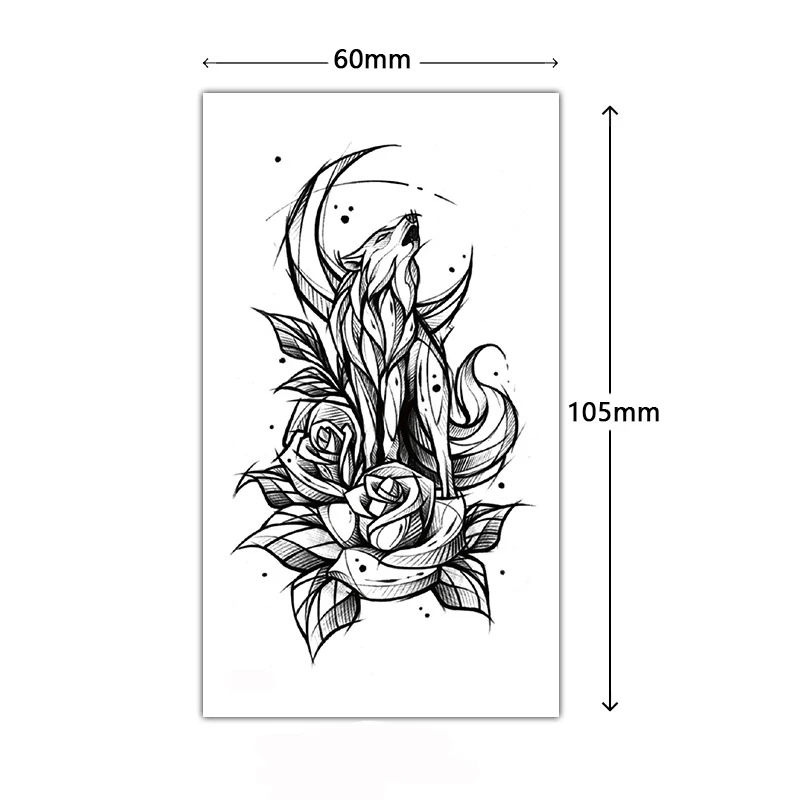 Tattoo Stickers Wolf Spider No Fear Letter Love Heart Beating Rose Fake Tatto for Women Men Waterproof Temporary Party Body Art