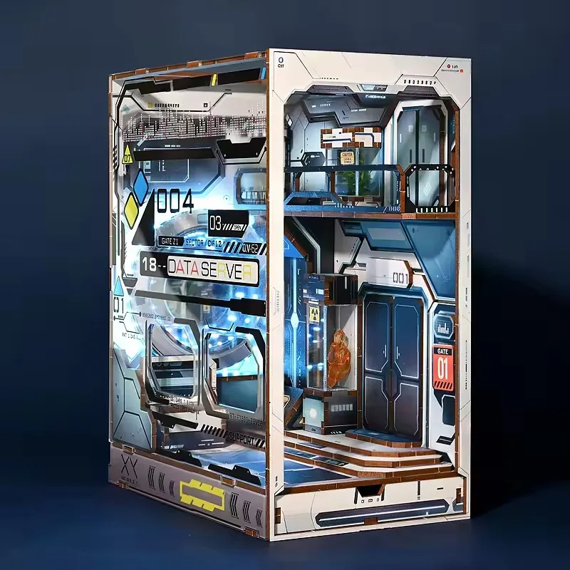 

DIY деревянная книжная полка-уголок, вставка для кукольного домика, строительные наборы, научно-фантастическая книжная полка-концентратор, подставка для книг для взрослых, подарки на день рождения