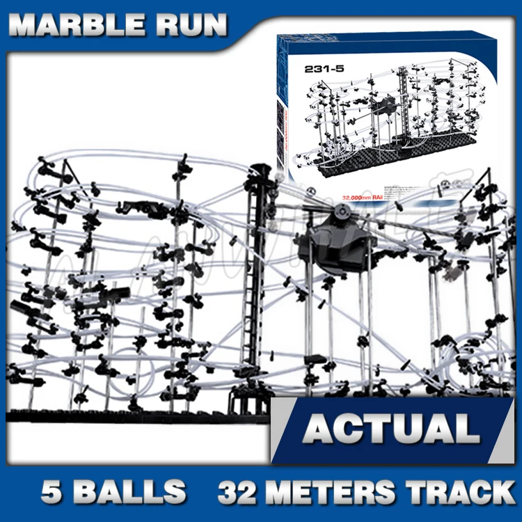 3200cm Rail Level 5 Marble Run Maze Roller Coaster Electric Elevator Model Building Kit STEM Learning Set Rolling ball Sculpture