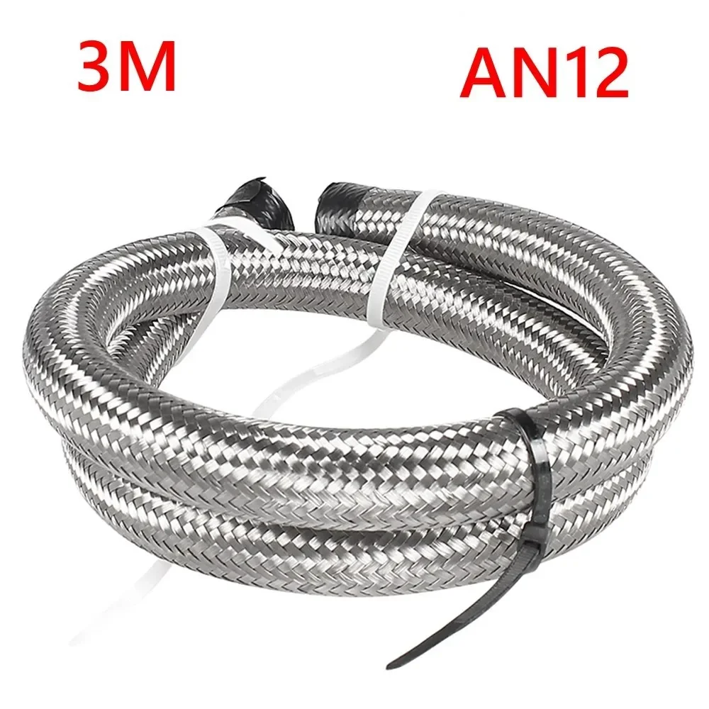 16FT 5M AN4 AN6 AN8 AN10 AN12 Olie Brandstof Slang Olie Gas Cooler Slang Line Buis Nylon Roestvrij staal Gevlochten Binnen Cpe Rubber