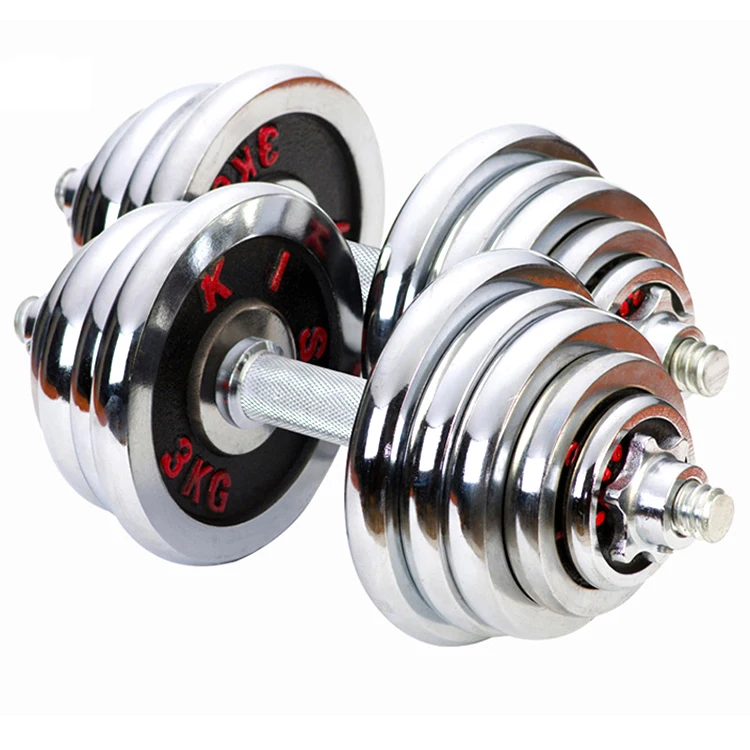 

Fitness Equipment Electroplated Adjustable Dumbbells Electroplated Chrome Steel Adjustable Stainless Steel Dumbbell Set