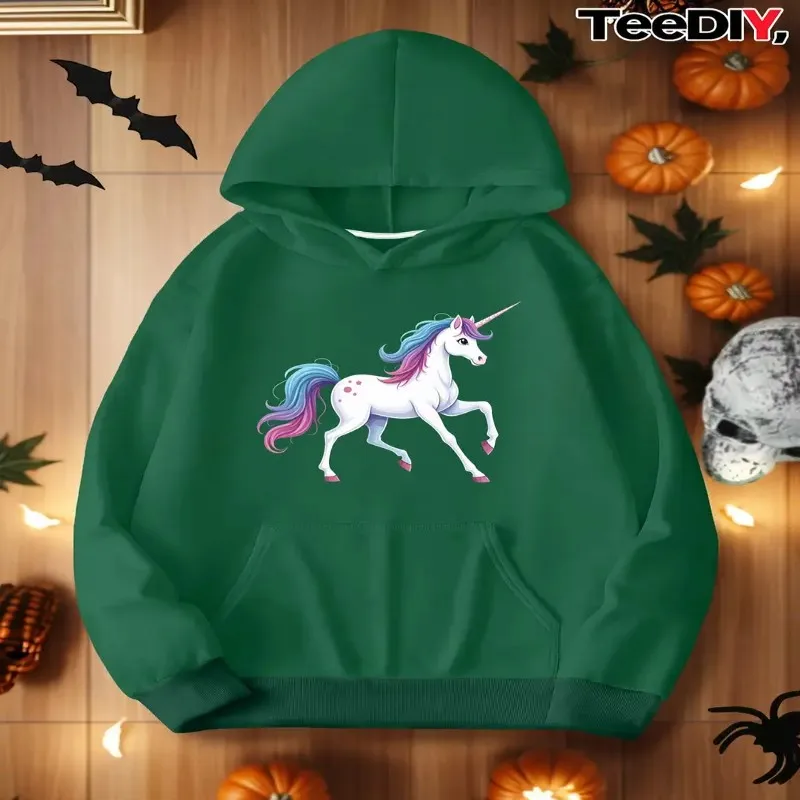 

Осенне-зимний свитшот женский оверсайз плюс размер женская одежда с единорогом графический красочный пастельно-розовый удобный уличный стиль Y2k