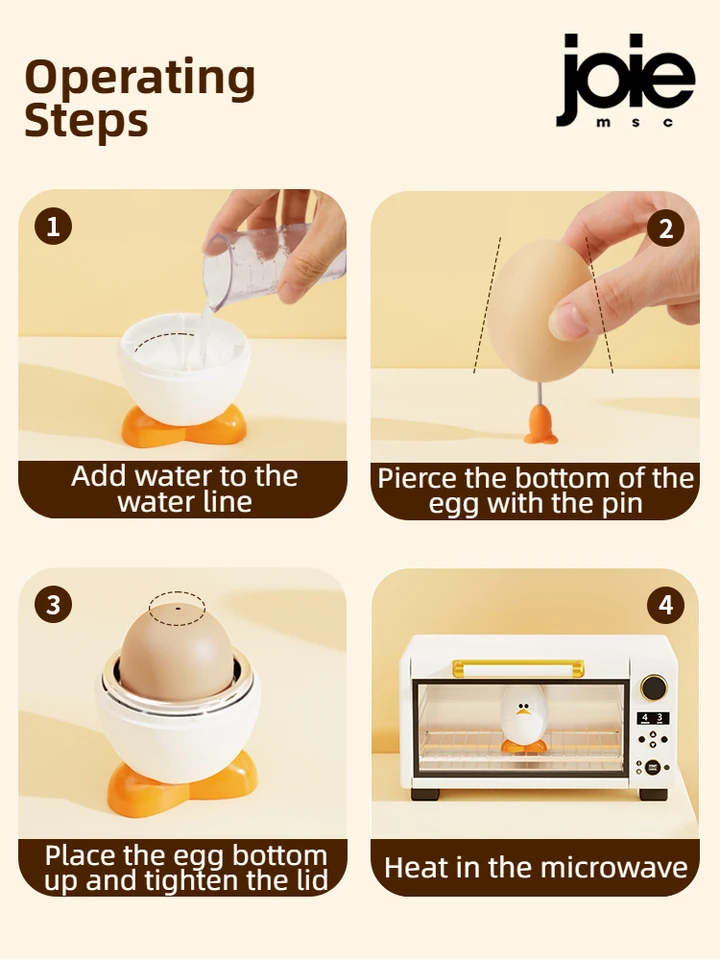 TMISHION cuiseur à œufs pour micro-ondes Cuiseur à œufs 4 œufs en forme