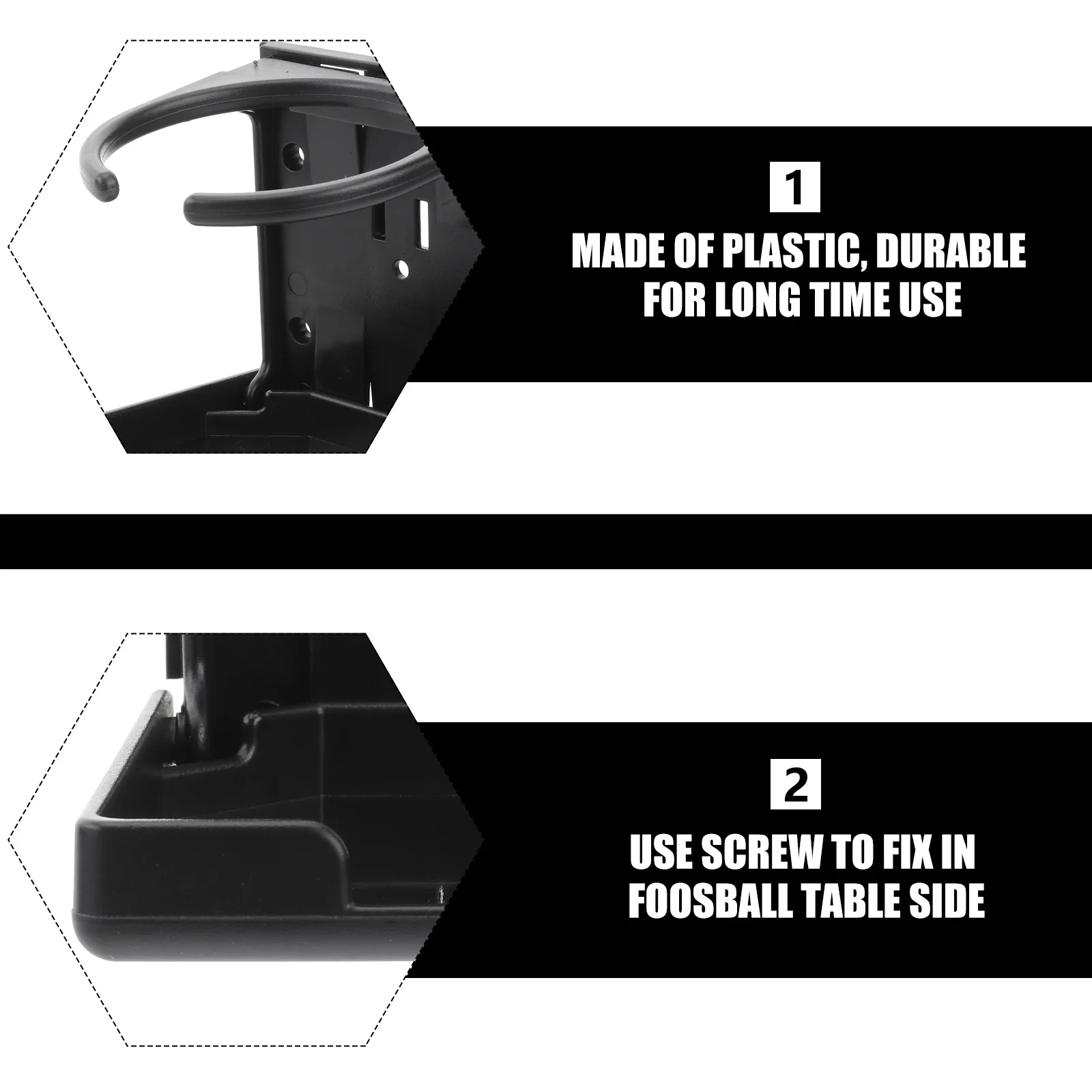 

2Pcs Foosball Cup Holder for Table Side Rugged Plastic Drink Storage Rack Holds Bottles Cans No Spill during Play