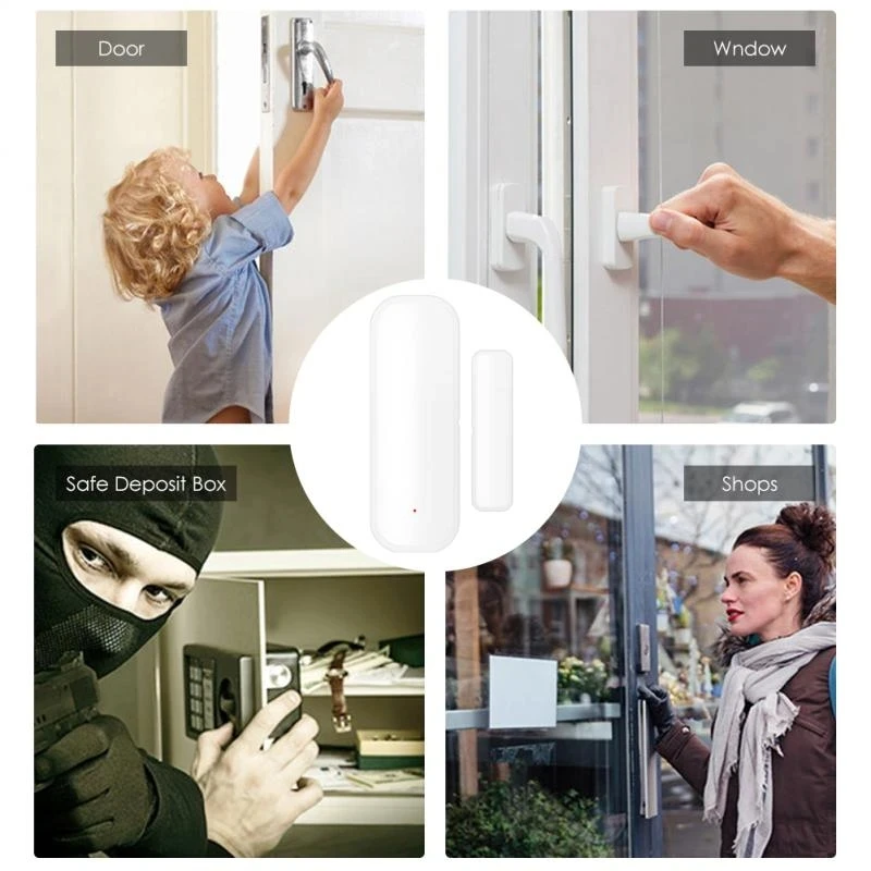 Tuya Smart WiFi Door Sensor Door Open / Closed Detectors WiFi App Notification Alert/Sound security alarm with Alexa Google Home