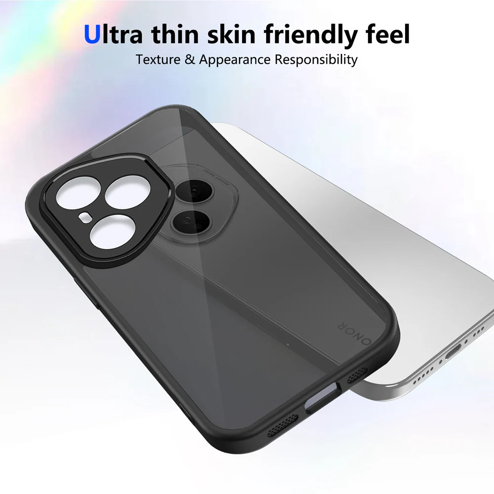 حافظة هاتف KEYSION سوداء شفافة غير لامعة لهاتف HONOR 400 Pro 5G من السيليكون + غطاء خلفي شفاف مقاوم للصدمات لهاتف Honor 400 Lite 5G #2