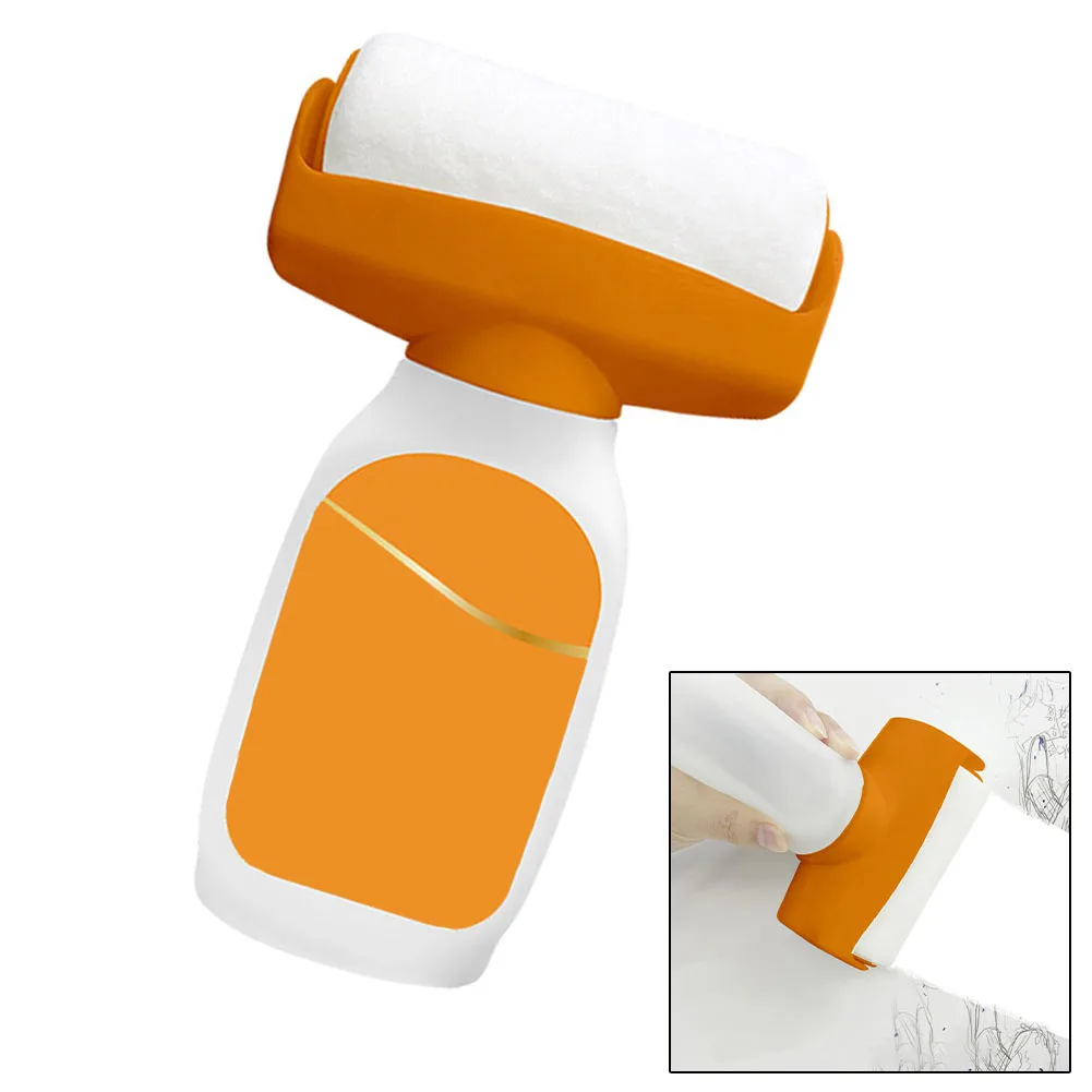 Paint Repair Tool 2-in-1 Roller Paint 360 Brushing Capability Easy Installation Paint Portable Wall Repair Brush