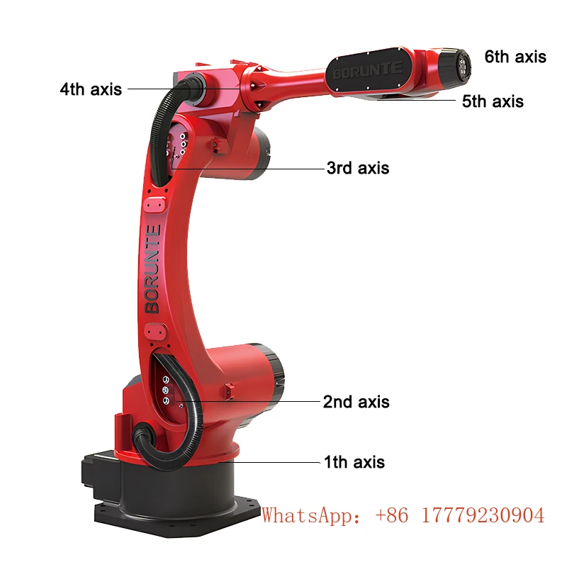 ذراع روبوت مفصلي ذو 6 محاور من BORUNTE 10 كجم أقصى حمولة مع علبة تروس PLC لتطبيقات صب حقن التغليف الصناعي #1