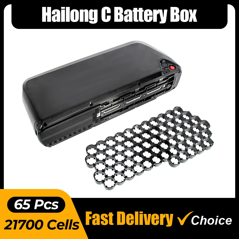 

ChamRider Ebike Battery Box 36V 48V 52V HaiLong C 65Pcs Cells Electric Bicycle Case 10S6P 13S5P 14S4P Nickle Strips