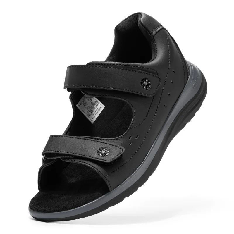 FitVille Women'S Diabetic Sandals Wide Width Open Toe Orthopedic Summer Sandals With Adjustable Straps &Arch Support