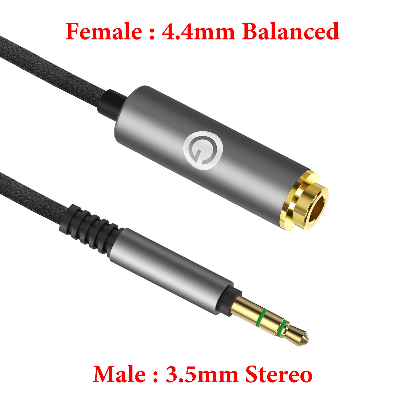 Geekria Apollo Adapter Stereo 3.5mm Męski na 4.4mm Żeński, Kabel Audio Konwertujący 5-żyłowy, Obudowa ze Stopu Aluminium (14 cm) — zdjęcie produktu 3