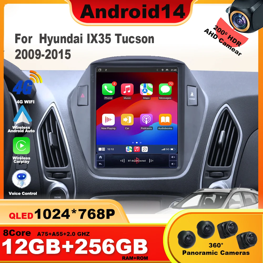 Android 14 for Hyundai IX35 Tucson 2009-2015 9.7