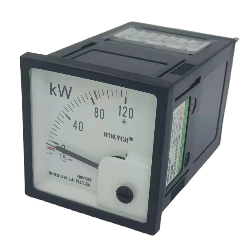 Marine 96 * 96mm 90 degree 3P4W kilowatt meter unbalanced load square analog power meter