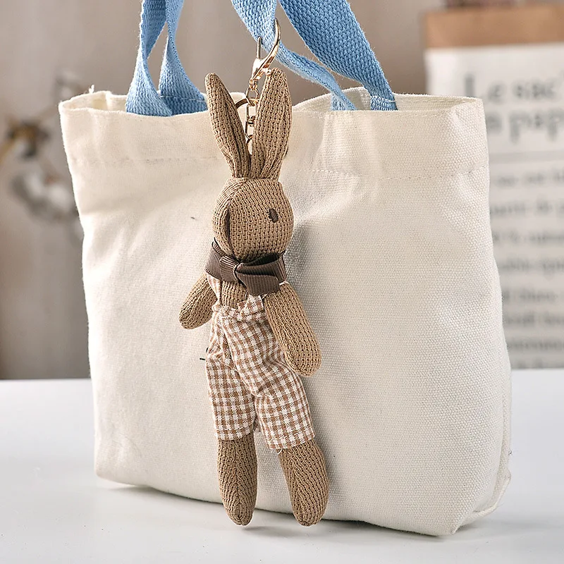 Pendant Cartoon Key Holder Kids Cloth Korean Style Key Ring Bag Pendant Decoration Lady Rabbit Keychains Girls Car Accessories