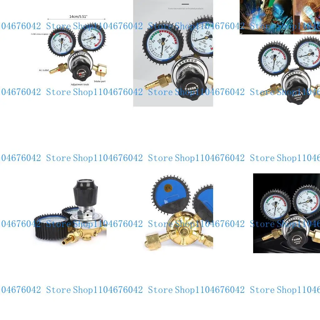 

5asd Double Gauge Co2 Regulator Gauge Argon Gauges Gas Welding Pressure Relief for Va