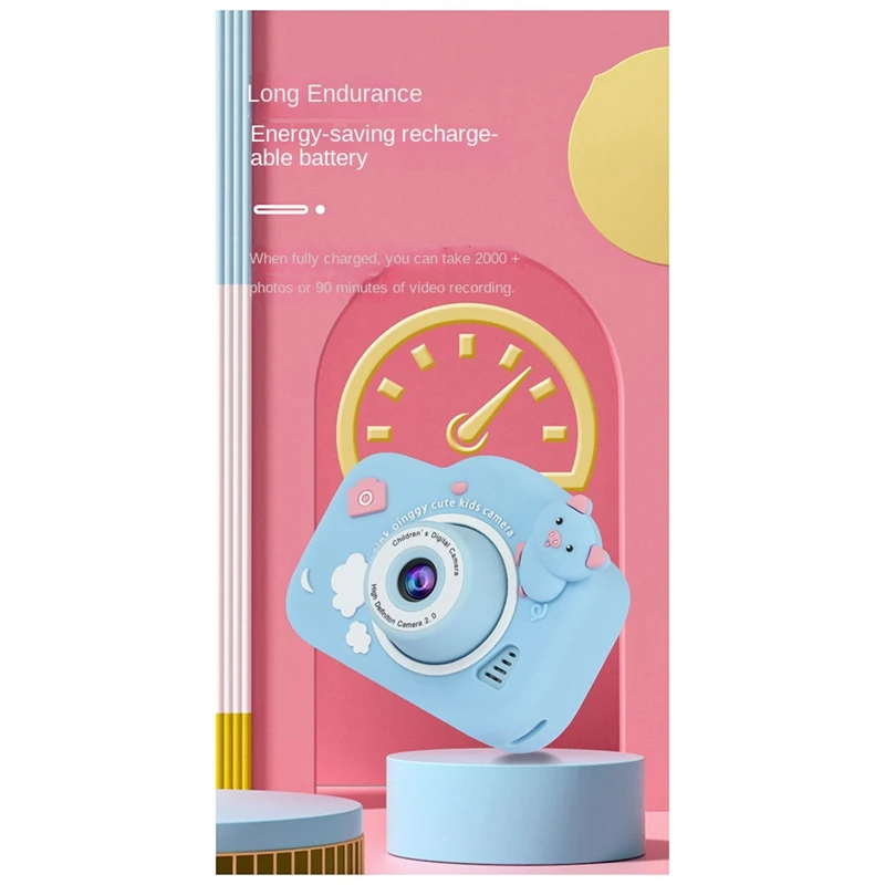 

2 Inch Screen Video Camera Baby Educational Toy Fit For Boy Girl Birthday Gift-Blue