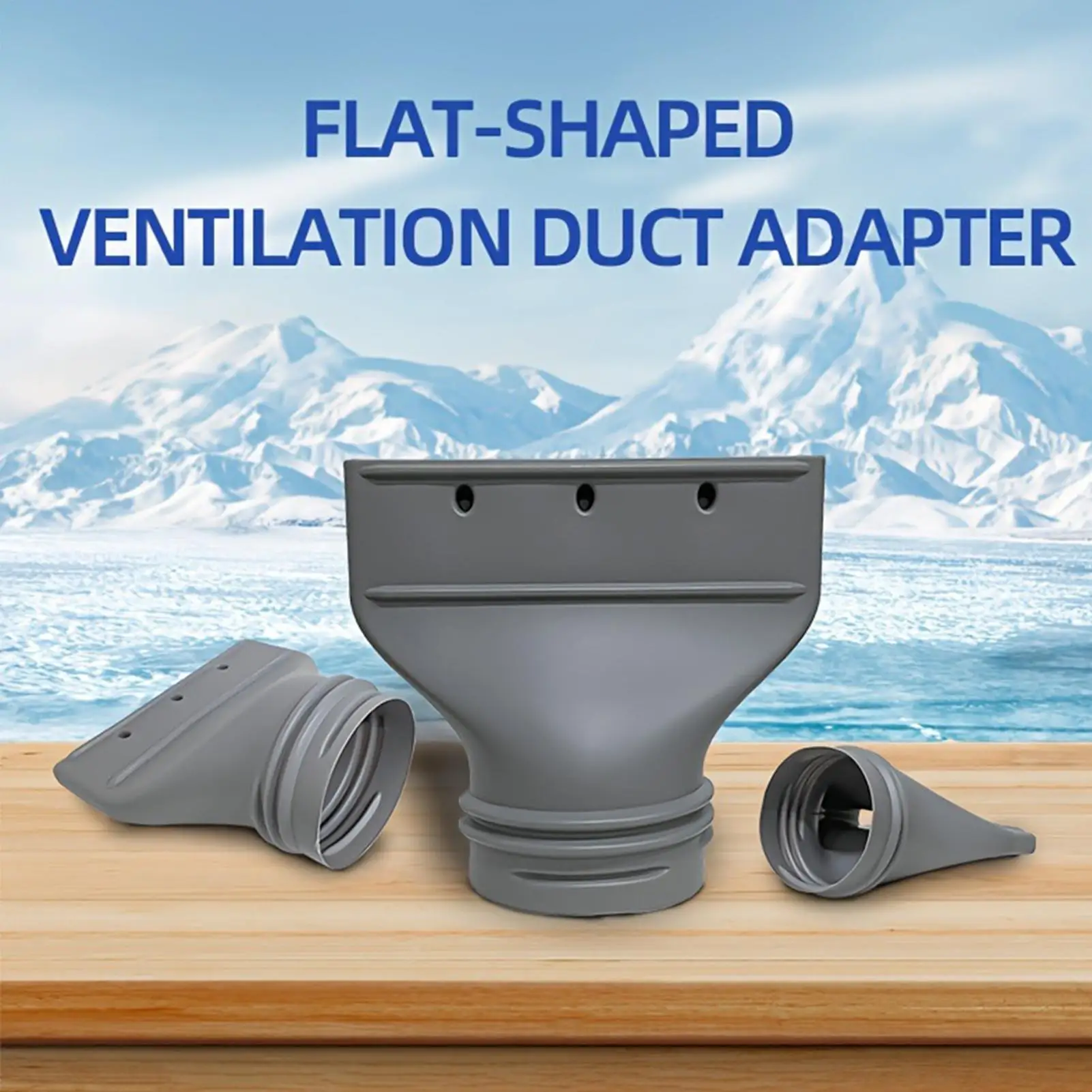 Portable AC Hose Coupler Flat Exhaust Duct Replacement Fitting for Home Apartment Office Dorm Bedroom Cooling Ventilation