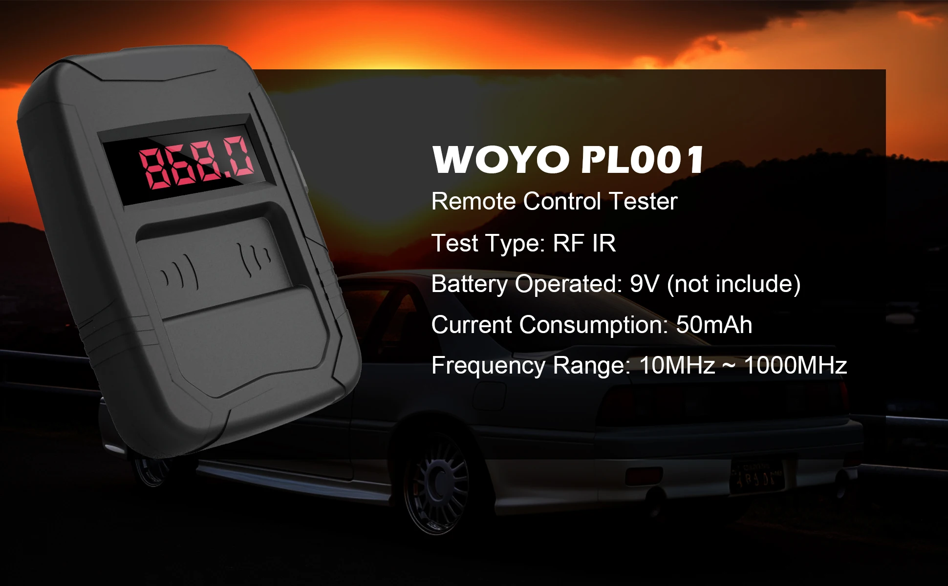 WOYO Radio Frequency Tester Remote Control Diagnosis Tool All Types of (IR) Infra Red (RF) Radio 10-1000MHZ Frequency Tester